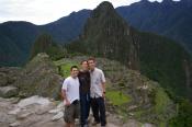 Alex, Joylani, and Matt approaching Machu Picchu