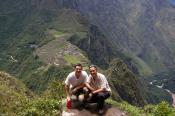 Alex and Matt atop Wayna Picchu, MP in background